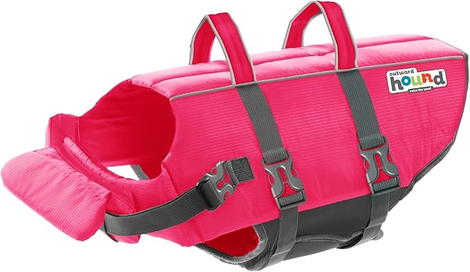Outward Hound Granby Splash Pink Dog Life Jacket, Large