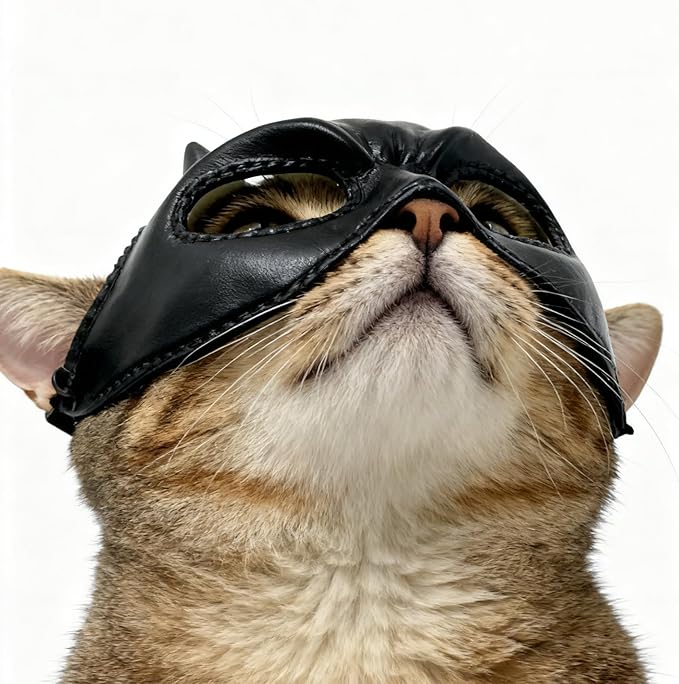 Cat Bat Mask,Cat Cosplay Hat,Made of Latex, Soft And Fit, Adjustable Size, Suitable For cats under 12 lbs