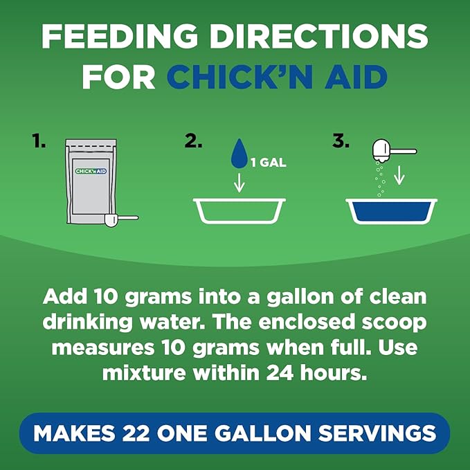 Pivotal Chick’n Aid Chicken Supplement for All Ages (8 oz, Pack of 1) - Chicken Vitamins, Electrolytes, and Probiotics - Multipurpose Poultry Vitamins for Chickens, Ducks, and Turkeys