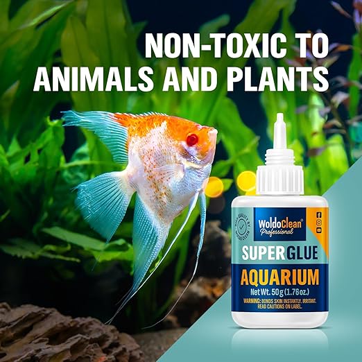 WoldoClean Aquarium Super Glue for mosses and Plants - for Freshwater and Saltwater Aquariums 50g