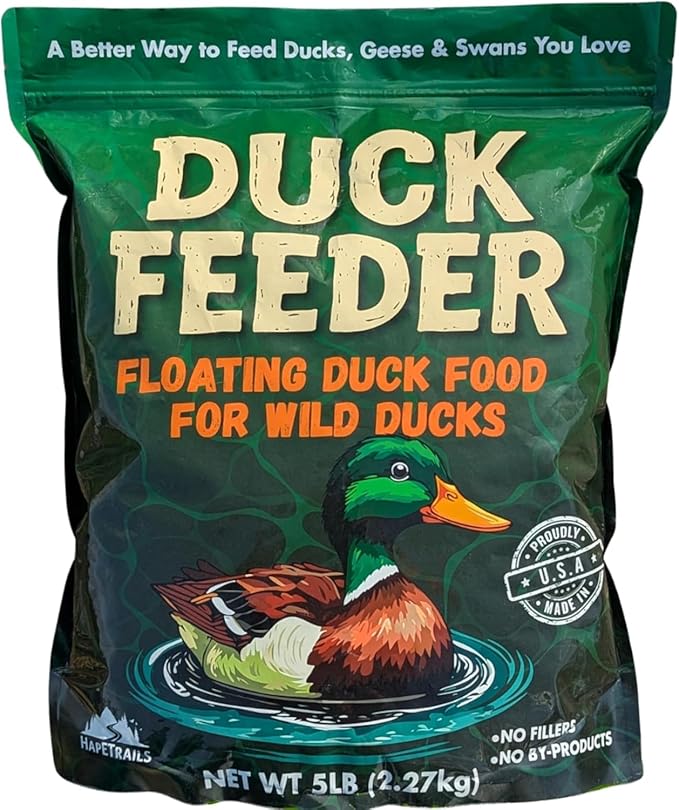 Duck Feeder Floating Duck Food Pellets for Ponds & Parks | Safe Feed for Ducks, Geese & Swans | Floats for Hours | with Niacin | Ditch The Bread, Feed The Revolution (5 lb)