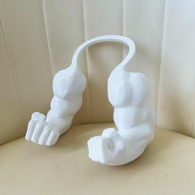 3D Printed Cat Muscle Arms, Halloween Cat Costume Accessory Neck Arms for Pet Cosplay, Lightweight Muscular Arms for Cats Birthday Party Supplie, Halloween Unique Costume Prop for Pets (White)