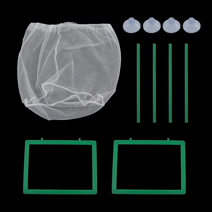 Xiaoyztan Aquarium Breeder Box,Plastic Isolation Separation Mesh Net Fish Tank,Hatchery Incubator Mesh Breeding Box with Suction Cup for Aquarium,Pack of 1