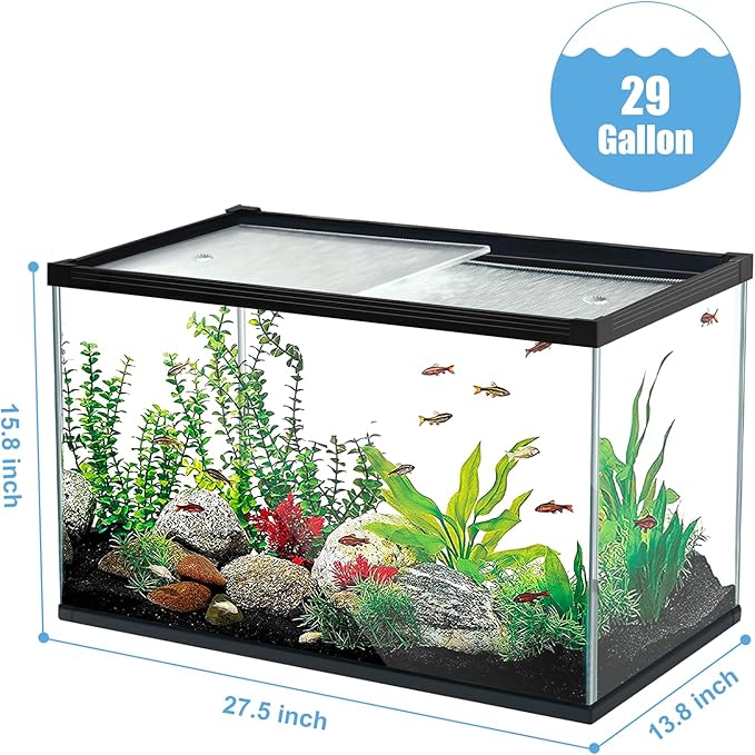 Ultra Clear Glass Aquarium Thickened Large Fish Tank -Suitable for High-end Fish Enthusiasts (29 Gallon)