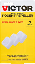 Victor PestChaser Indoor Ultrasonic Rodent Repellent with Nightlight - 3 Pack Rodent Repeller Mouse Deterrent Plug In Devices - Repels Mice Indoors - M753K