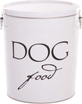 Harry Barker Classic White Dog Food Storage Canister – Small, Airtight Stainless Steel Pet Food Container, Holds Up to 10 lbs Dry Dog Food, Kitchen Counter & Pantry Storage - White
