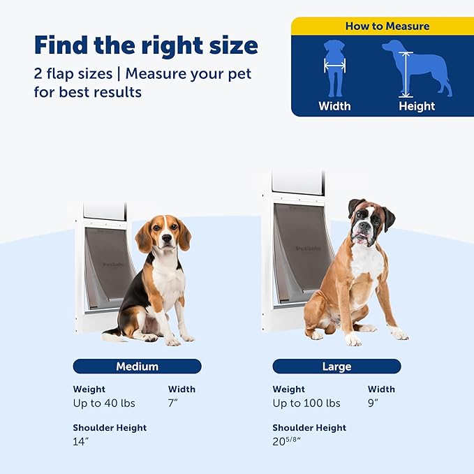 PetSafe Extreme Weather Sliding Glass Pet Door - Energy Efficient Entry for Dogs & Cats - Triple Flap with Magnetic Seal - Durable Aluminum Frame - Easy Install - Mediume