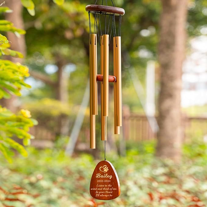 Personalized Dog Memorial Gifts for Loss of Dog, 25.5'' Pet Memorial Gifts for Dogs, Pet Memorial Wind Chimes, Loss of Dogs Sympathy Gift, Pet Passing Away Gift for Loss Loved One(Design 1)