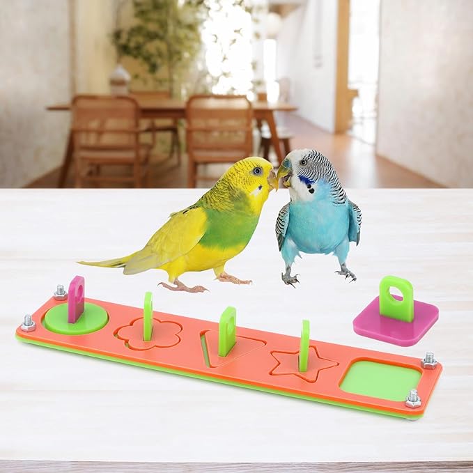 Hypeety Bird Intelligence Training Toy Puzzle Building Blocks for Parrot Budgies Parakeet Cockatiel Conure Cage Toy