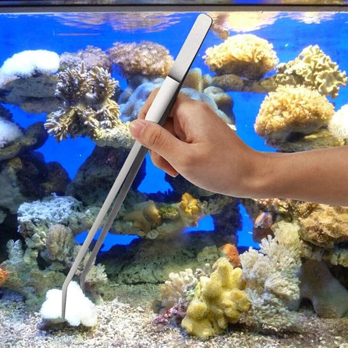 Aquarium Plants Tools, Aquascaping Tweezers Scissor Spatula Tool Stainless Steel Aquarium Tank Aquascaping Tools Set for Fish Starter Kits (3pc/4pc/5pc) (5 PCS)