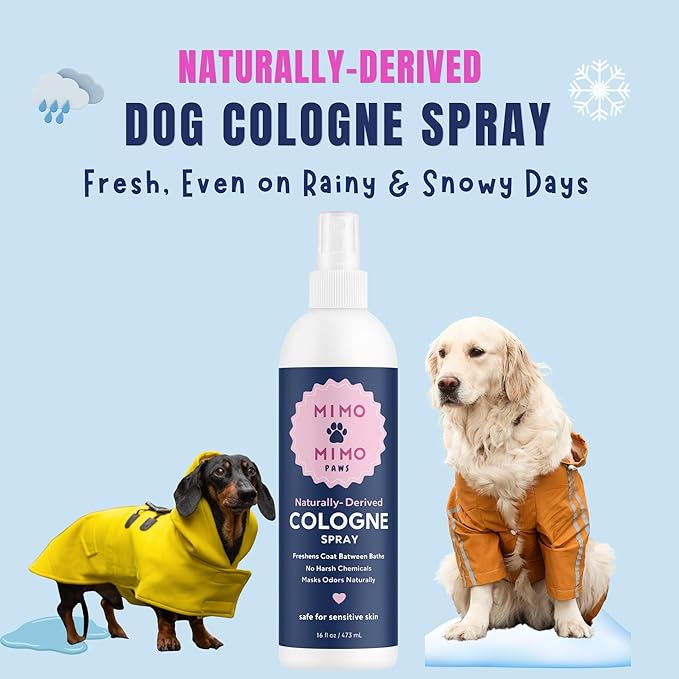 Dog Deodorizing Cologne Spray16 oz Odor Eliminator, Fresh Scent, Pet Safe Ingredients Dog & Cat Perfume, Long-Lasting Between Baths, No Parabens or Alcohol, Sensitive Skin Safe, Made in USA