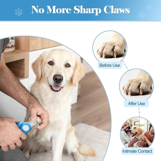 Swihauk Heavy Duty Dog Nail Clippers and Trimmers, Professional Pet Nail Clippers with Nail File for Dogs Cats Small Animal, Claw Clippers with Safety Guard to Prevent Over-Cutting, Blue
