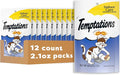 Temptations Cat Treats Indoor Care, Classic Crunchy and Soft Cat Treats, Tasty Chicken Flavor, 2.1 oz. Pouch (Pack of 12)