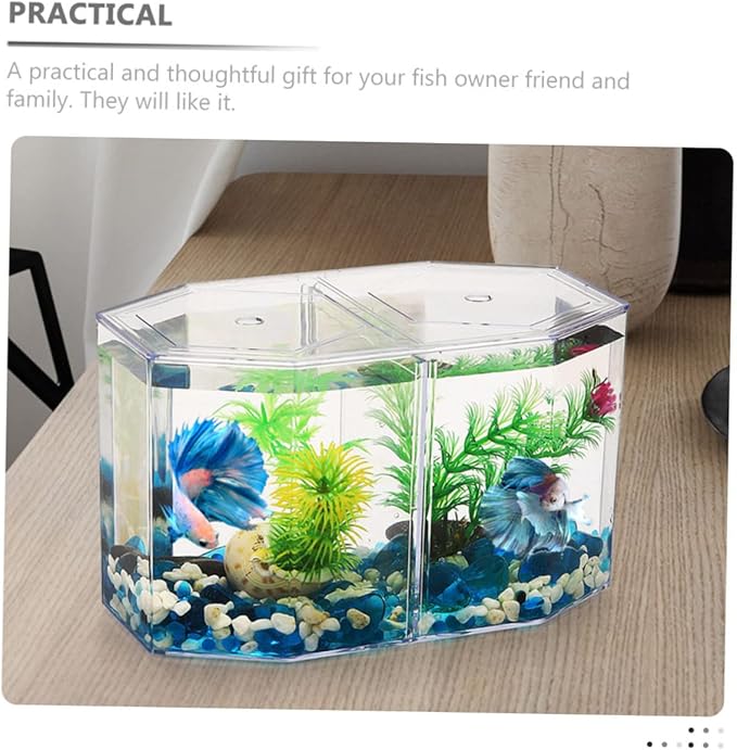 POPETPOP Professional Multi-Function Breeding Tank Transparent Isolation Box for Betta Fish Easy to Clean Install Household Incubation Box Material for Fish Fry