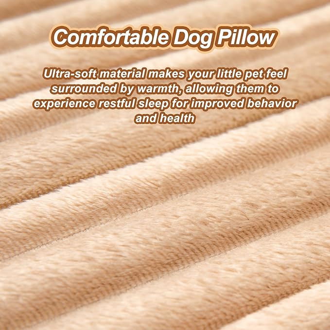 Jiupety Dog Calming Pillow, Soft and Neck-Friendly, Washable Pet Neck Pillows for Small Medium Large Dogs and Cats, 17" x 10", Coffee