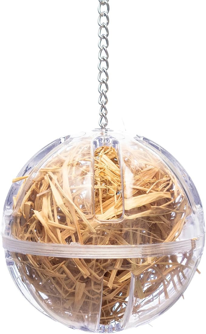 Bird Foraging Ball Toy, 3.5 Inch, Interactive Hanging Treat Dispenser & Enrichment Toy for Cockatiels, Parrotlets, Parakeets, Small Parrots, and Doves, Forage Toy for Parrots