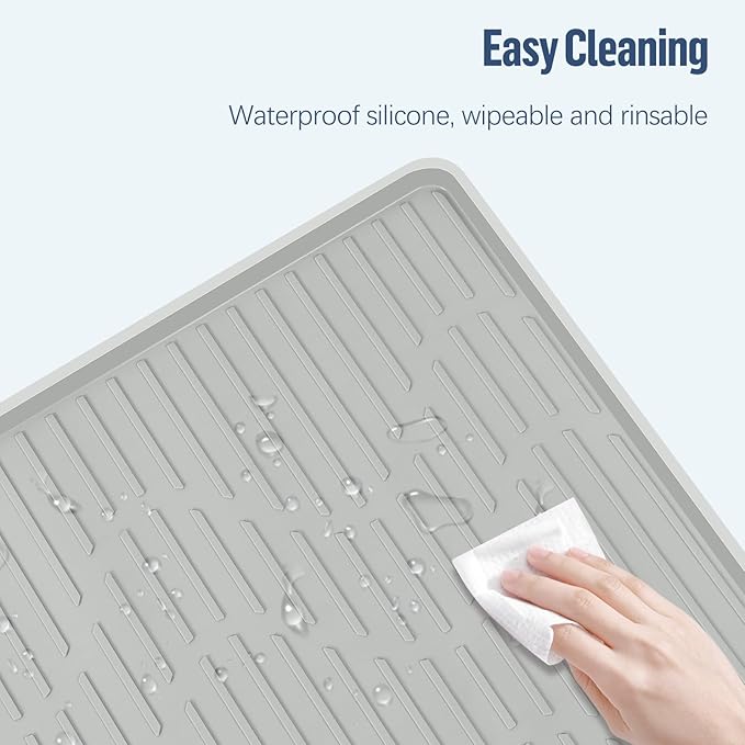Pee Pad Holder for Dogs, 27" x 27" Silicone Pee Tray Mat High Edge, Leak-Proof, No Spill Pet Pad Holder for Puppy, Cat, Rabbit, Training Pads for Floor Protection, No Pee Pads