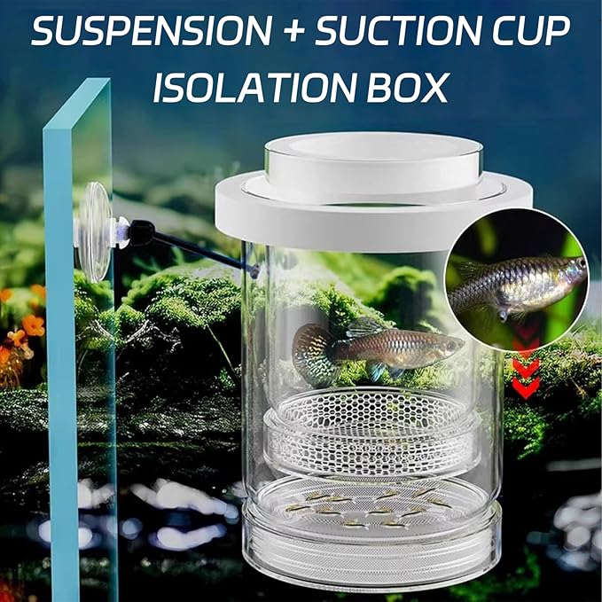 2 Pcs Breeder Box For Fish Tank,Fish Isolation Tank,Separator,Fish Breeder Box For Aquarium,Guppy Breeder Box,Baby Fish Tank For Shrimp Betta Clownfish Guppy