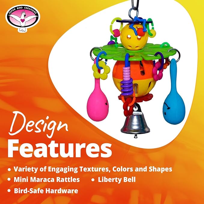 Super Bird Creations Maraca Blast for Small and Medium Size Birds