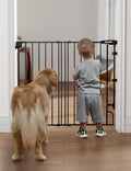 Babelio Removable & No Bottom Bar Baby Gate, 29-43", 36" H Extra Tall Hardware Mounted (Drill Needed)| Wide Walk-Thru| Auto-Close Safety Dog/Pet Gate for Stairs & Doorways (Black)