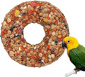 Parakeet Foraging Toy - Donut Grain Teether Bird Treat, Natural Enrichment Activity Toy | Fun Edible Toyy for Lovebirds Aviary Birds Small Parrots Play Chewing Exercise Entertainment