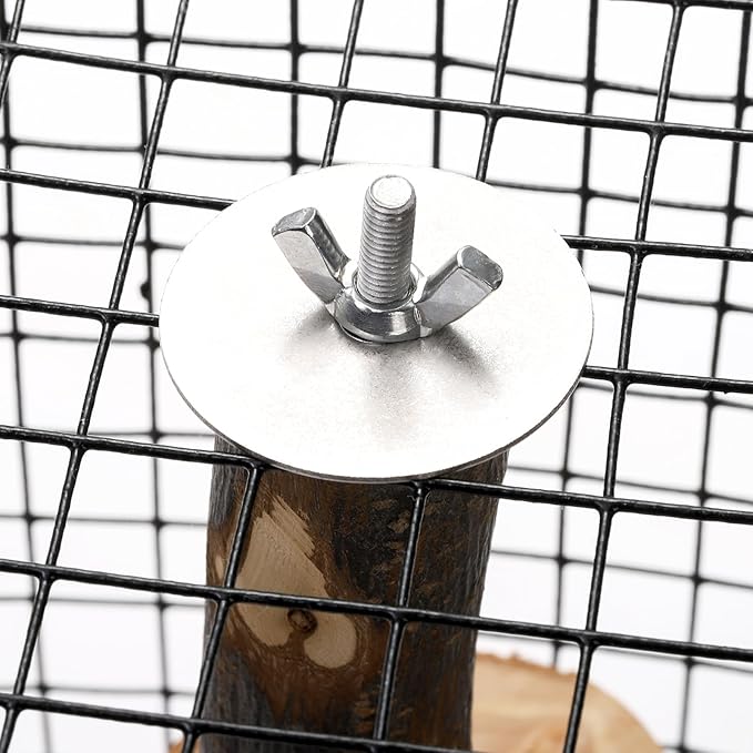 Natural Wood Bird Perch, 12 Inch Parrot Perch Stand for Cage, Small Animals Hanging Perch & Platforms for Parakeet Parrots Cockatiel, Conure, Budgie, Macaw, Bird Cage Accessories