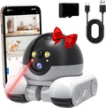 Pet Cameras Indoor with Phone App, 1080p Dual Lens, P 360°/T 90° Rotation Monitoring, 2-Way Talk, Night Vision, Motion Detection, Video Recording (4G, 128GB)