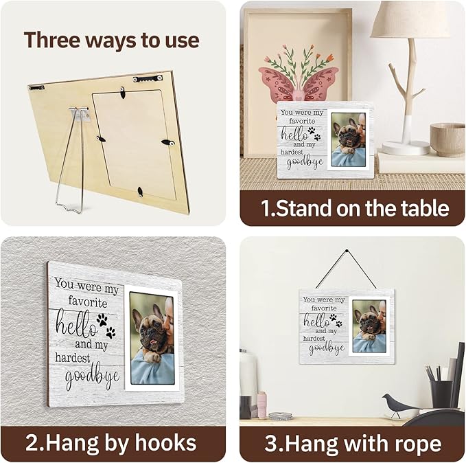 SteadStyle Dog Memorial Gifts for Loss of Dog, Pet Memorial Gifts, Sympathy Gifts for Loss of Dog, Pet Remembrance Gift, Dog Picture Frame, Pet Memorial Gifts，Fit 4x6 in