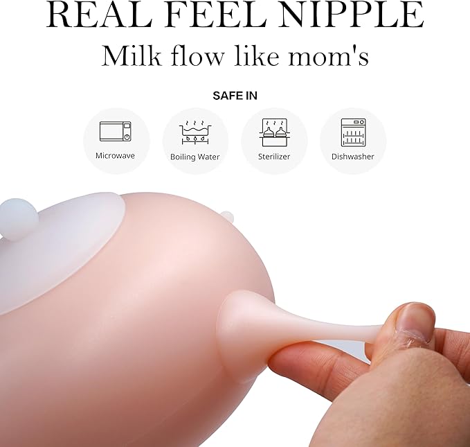 Doggiema puppy's feeders Nipple Feeder Puppy Feeding Milk replacer Nursing Station puppy's Bottles Dongdong pet (M Size Bowl Small Dog)