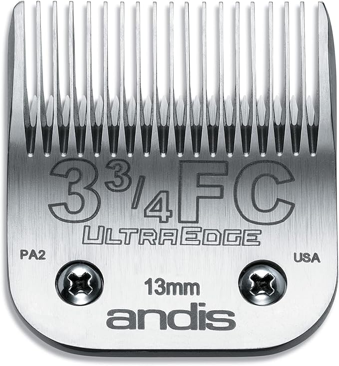 Andis Carbon-Infused Steel UltraEdge Dog Clipper Blade, Size-3-3/4 FC, 1/2-Inch Cut Length (64135)