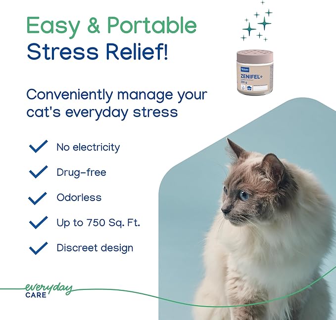 Virbac ZENIFEL™ Gel Diffuser | Managing Stress-Related Behaviors in Kittens & Cats - No Electricity Needed - Lasts Up to 2 Months