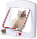 Saintrygo Cat Door 4 Way Rotary Locking Flap Door for Interior Exterior Weatherproof Pet Doors for Cats & Dogs Circumference < 23", Outer Size 9.61" x 7.99"