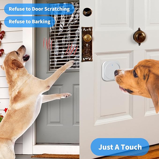 JeaTone Dog Door Bell, Dog Bells to Go Outside, Smart Wireless Potty Training Button for Dogs, Training Dog to Ring The Bell, 2 Pack Button White