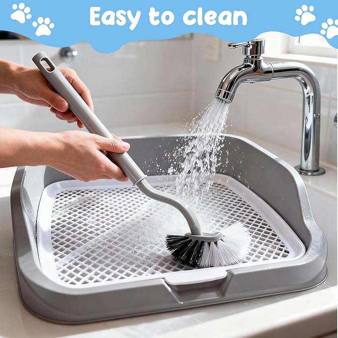 XL Dog Litter Box,Pee Pad Holder, Puppy Pads Holder,Include Box,Pee Pad&Cloth,Puppy Potty Training Tray for Small/Medium Dog