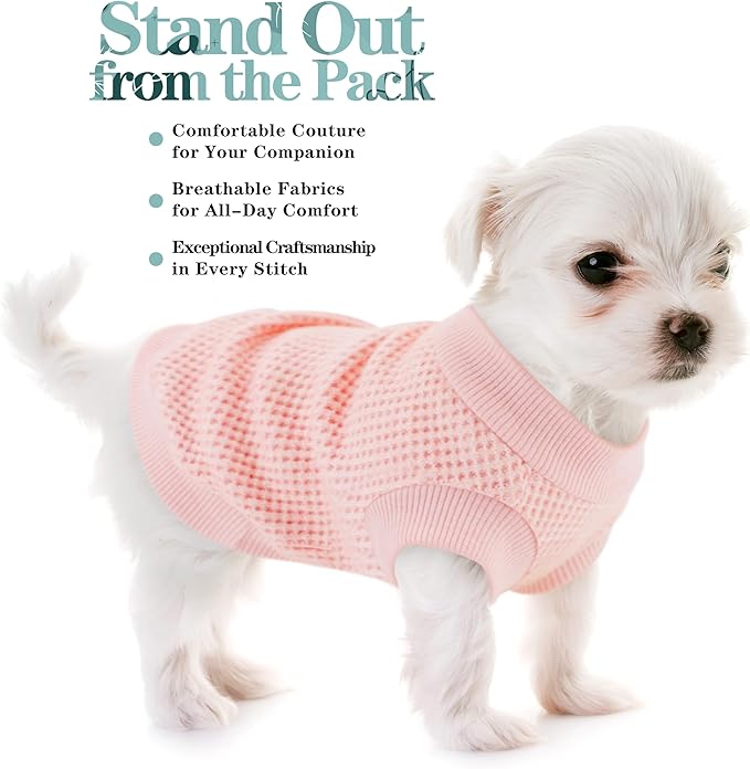 Cozy Lightweight Dog Sweaters Shirt for Small Puppies: Stretchable Beige Tank Top Attire, Perfect for Chihuahuas and Yorkies - Enhancing Comfort and Playfulness on Chilly Days - Medium
