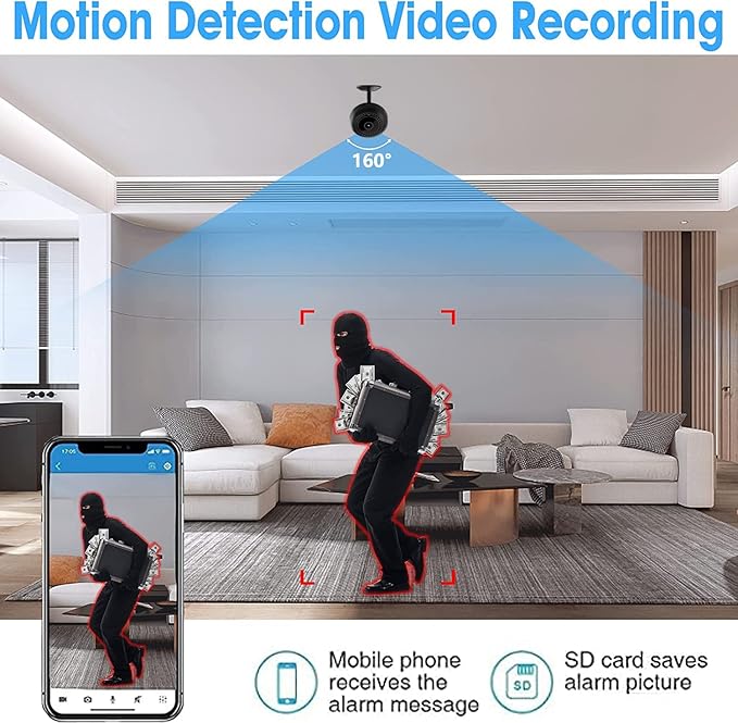 4K Security Cam with Night Vision and Built-in Battery Camera, Home/Office Camera Wireless Technology for Phone App Monitor GTYT
