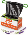 Pupzle Dog Pooper Scooper with Bag Attachment, 40" Long Handle Pooper Scooper for Large Dogs, Dog Poop Scoop for Yard, Large Capacity Swivel Bin and Rake, Lavender Scented Bags (Black)