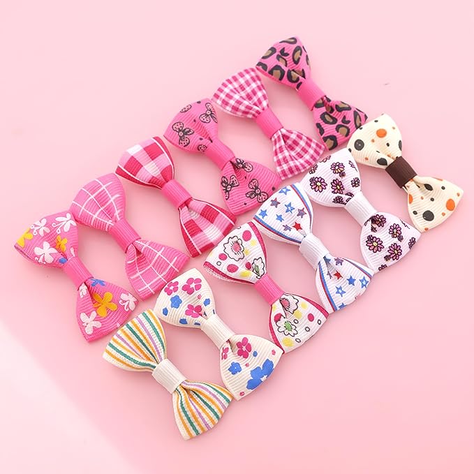 Dog Hair Bows 2 inches Small Puppy Bowknot Clips for Pet Grooming Accessories Doggy 100Pcs (50 Pairs)