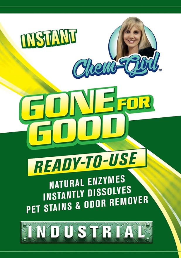 Chem-Girl - Gone for Good - Professional Odor, Stain, Urine Remover - Good for Dog & Cat Spot Cleaning, Carpets, Rug, Pet Beds, Other Household Uses - All Natural, Pet & Family Safe - 1 Quart