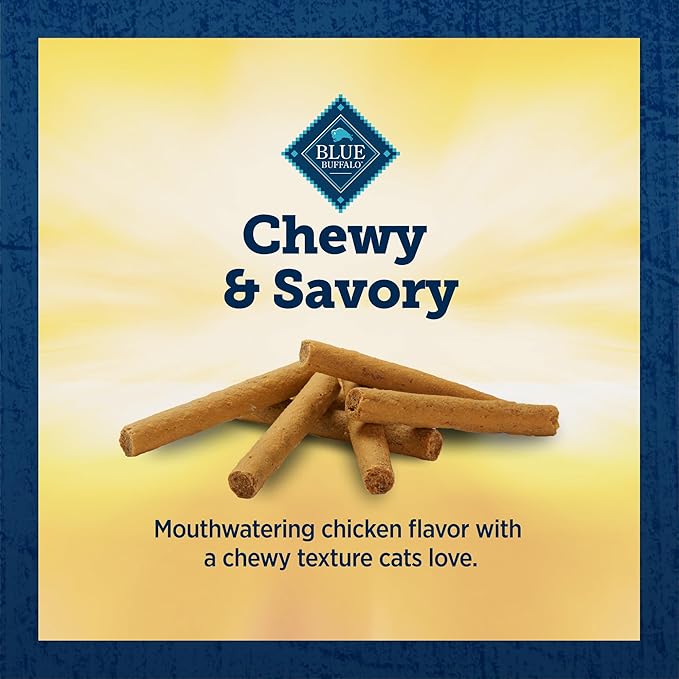 Blue Buffalo True Chews Sticks Natural Cat Treats, Chicken Recipe, Meaty & Savory Treats Made in The USA, 3-oz Bag