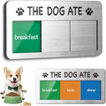 Dog Fed Sign- Dog Feeding Chart 3 Times A Day,Pet Feeding Reminder,Did You Feed The Dogs Tracker With Magnets and Double Sided Tape for Fridge, Prevent Over Feed, Brushed Silver