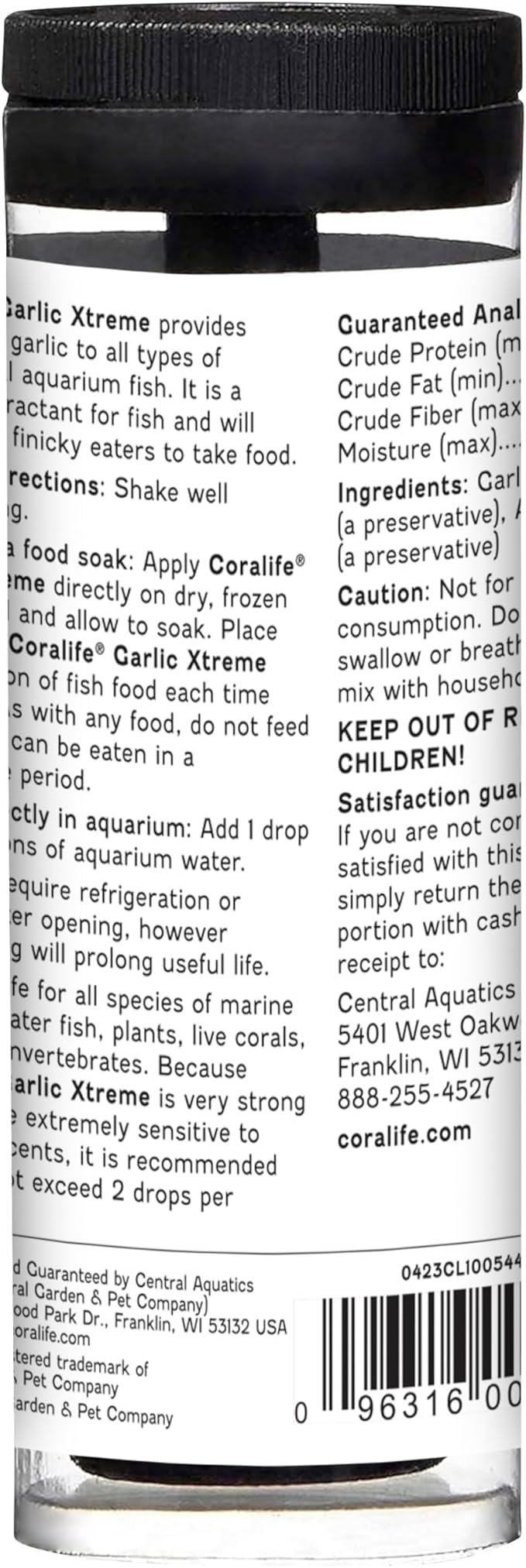 Coralife Fish Tank Aquarium Garlic Xtreme Attractant and Food Supplement for Saltwater Marine or Freshwater Fish, 1 oz