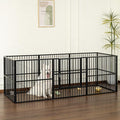 Dog Playpen - 32" Height Dog Pen, Heavy Duty Puppy Pen with Door, Safe & Sturdy, Easy Assemble for Indoor/Outdoor Pet Playpen (8 Panels with Door, Black)