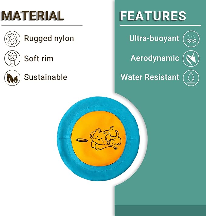 3 Packs Nylon Interactive Dog Flying Disc - Floating Dog Toys for Aggressive chewers - Water Toys for Dogs