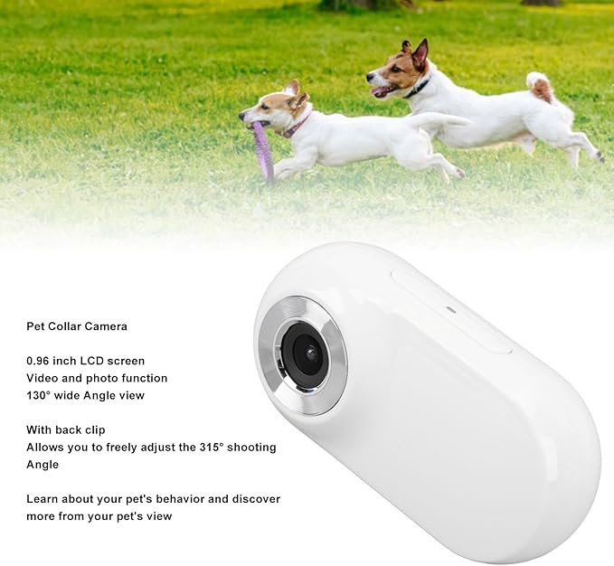 Cat Camera Collar, Pet Collar Camera with Memory Card, HD 1080P Wire Less Dog Tracker Camera Adjustable Mini Action Camera for Video Records (128GB)
