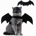 Cat Halloween Costumes, Cat Bat Mask and Bat Wings Set for Halloween Party Decoration, Pet Cosplay Costume for Cats and Small Dogs(Mask and Large Wings)