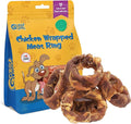 gazeupon Dog Treats, Chicken Wrapped Meat Ring, Made with Real Chicken and Beef, Healthy Dog Chews for Large Breed, Rawhide Free, w/Glucosamine Chondroitin