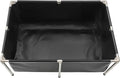 Happybuy 126.8-Gallon Black Rectangular Fish Pond - Foldable Above Ground PVC Koi Tank with Stainless Steel Frame & Drain Valve for Aquaculture and Breeding