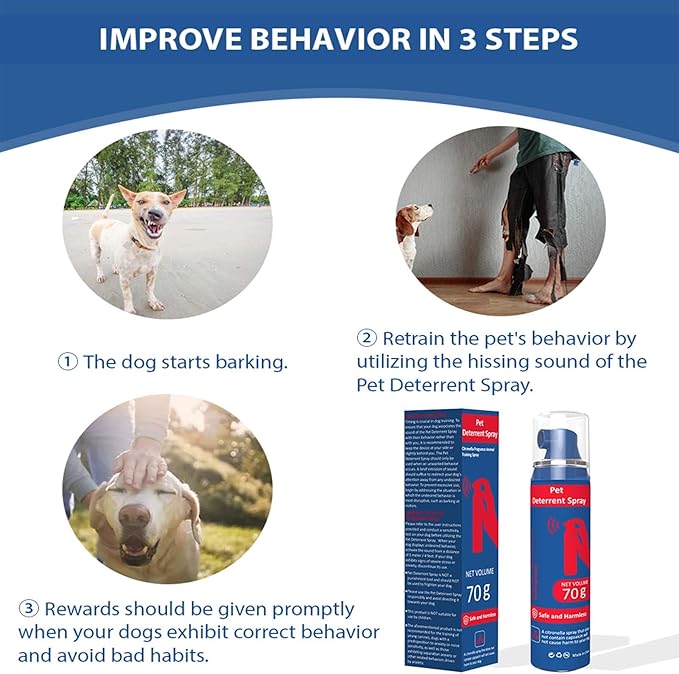 Pet Instructor Spray for Dog, 75ml Spray Corrector Dog Trainer, Safe Humane & Effective Stop Barking, Jumping Up, Food Stealing, Dog Fights & Attacks, Help Stop Unnecessary Dog Behaviour (4 Pack)