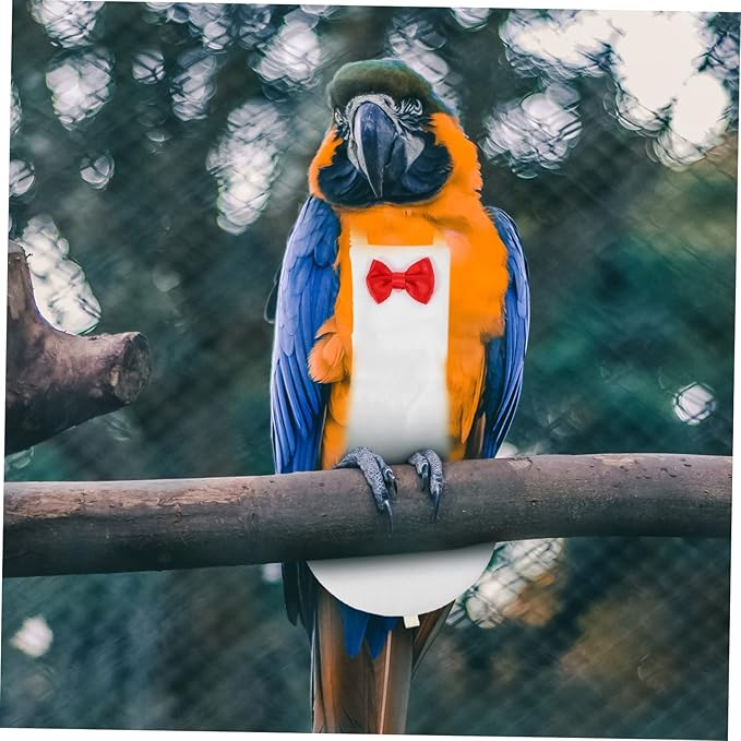 Yardwe Flight Bird Diaper Suit for Parrots Washable Nappy for Cockatiels Parakeets and Pigeons Soft Material Eye-catching Design White